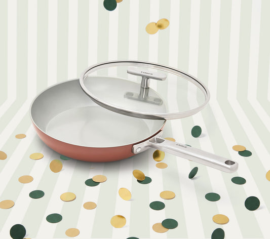 Frypan 24cm with glass lid - Jaipur Terracotta