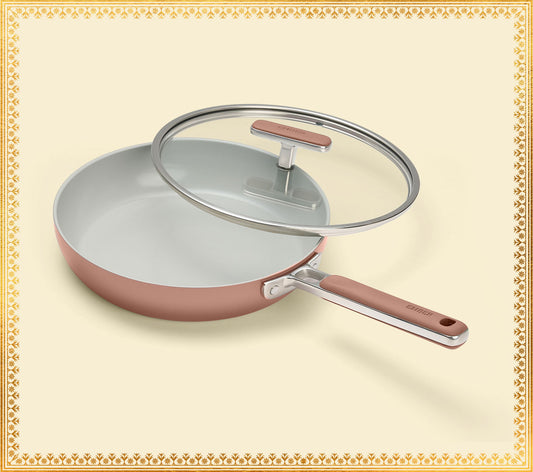 Frypan 24cm with glass lid - Jaipur Terracotta