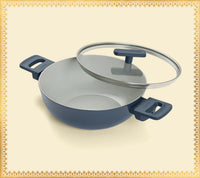 Kadai 24cm with glass lid - Nilgiri Blue