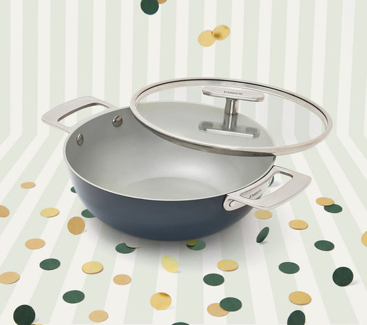 Kadai 24cm with glass lid - Nilgiri Blue