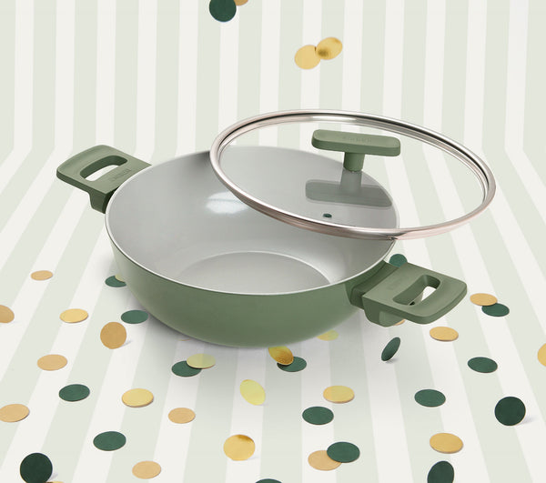 Kadai 24cm with glass lid - Coorg Green