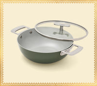 Kadai 24cm with glass lid - Coorg Green