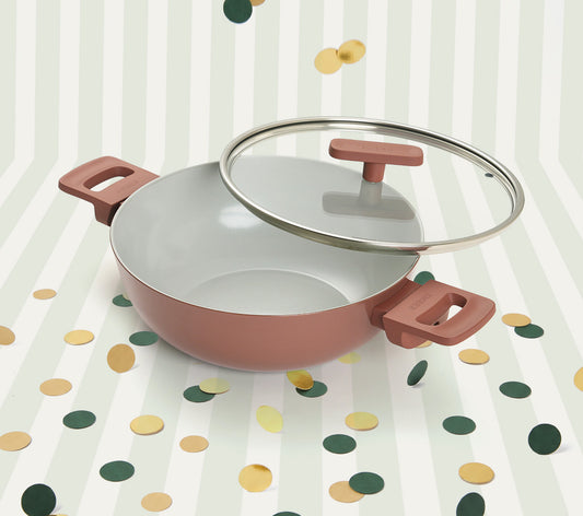 Kadai 24cm with glass lid - Jaipur Terracotta