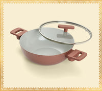 Kadai 24cm with glass lid - Jaipur Terracotta