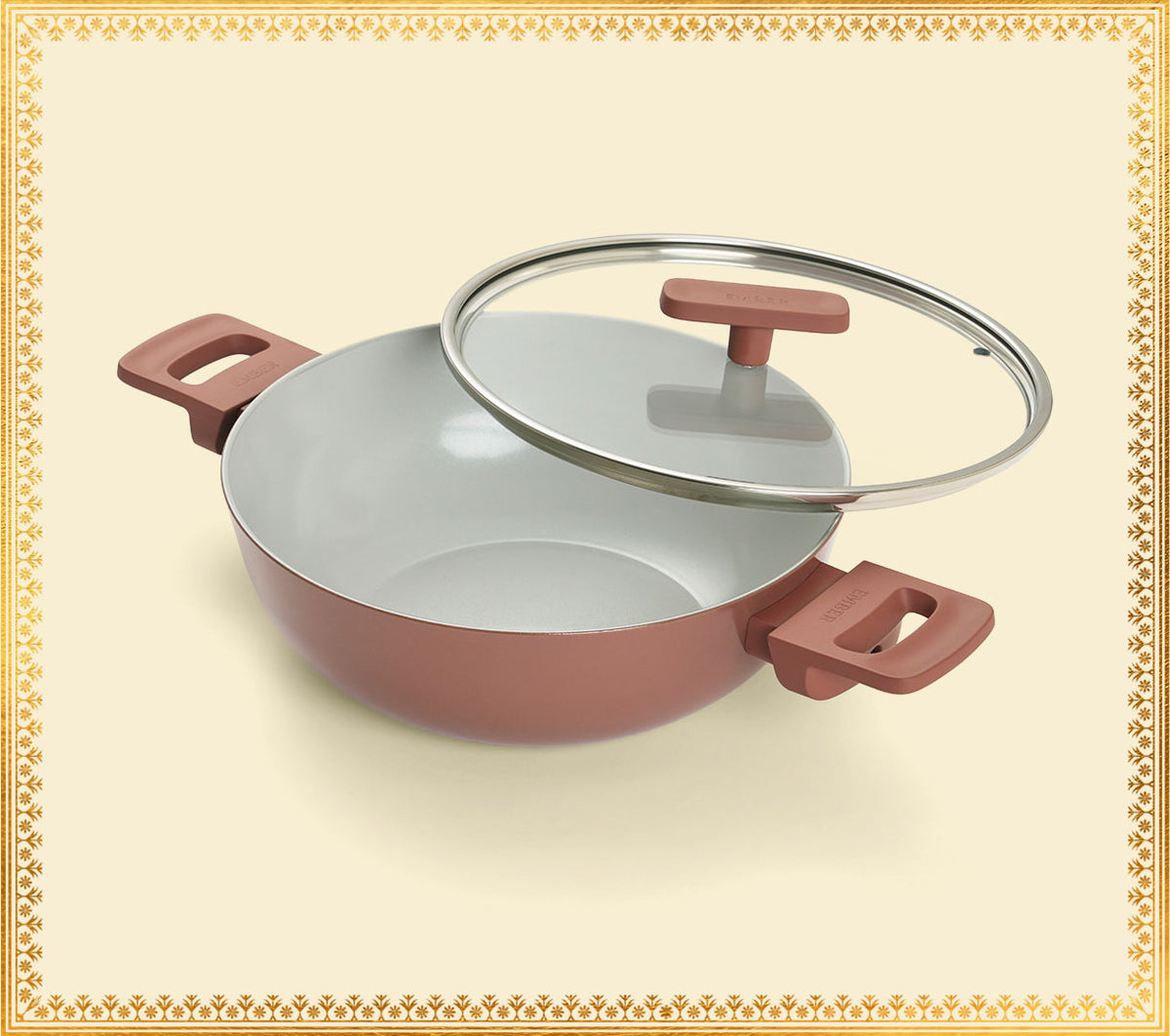 Kadai 24cm with glass lid - Jaipur Terracotta