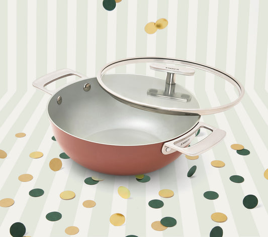 Kadai 24cm with glass lid - Jaipur Terracotta