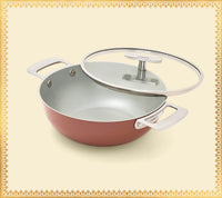 Kadai 24cm with glass lid - Jaipur Terracotta