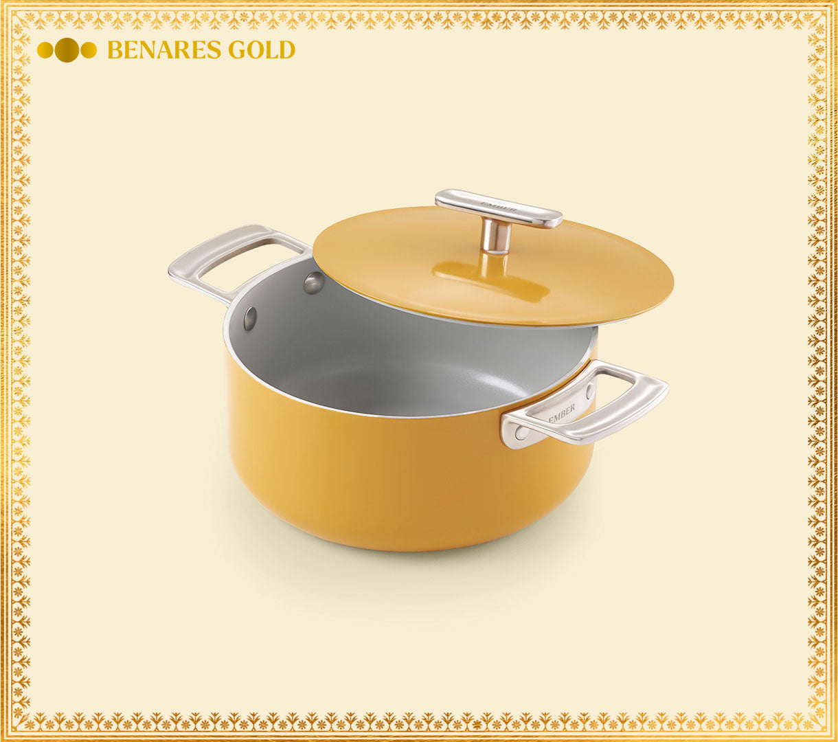 Shop Mini Dutch Oven 20cm with Lid Benares Gold Online | Ember