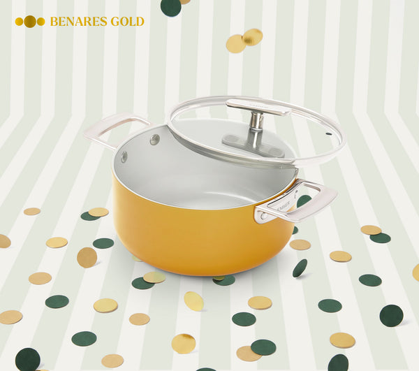 Mini Dutch Oven 20cm with glass lid - Benares Gold