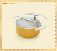 Mini Dutch Oven 20cm with glass lid - Benares Gold