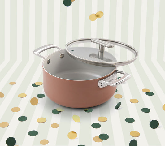 Mini Dutch Oven 20cm with glass lid - Jaipur Terracotta