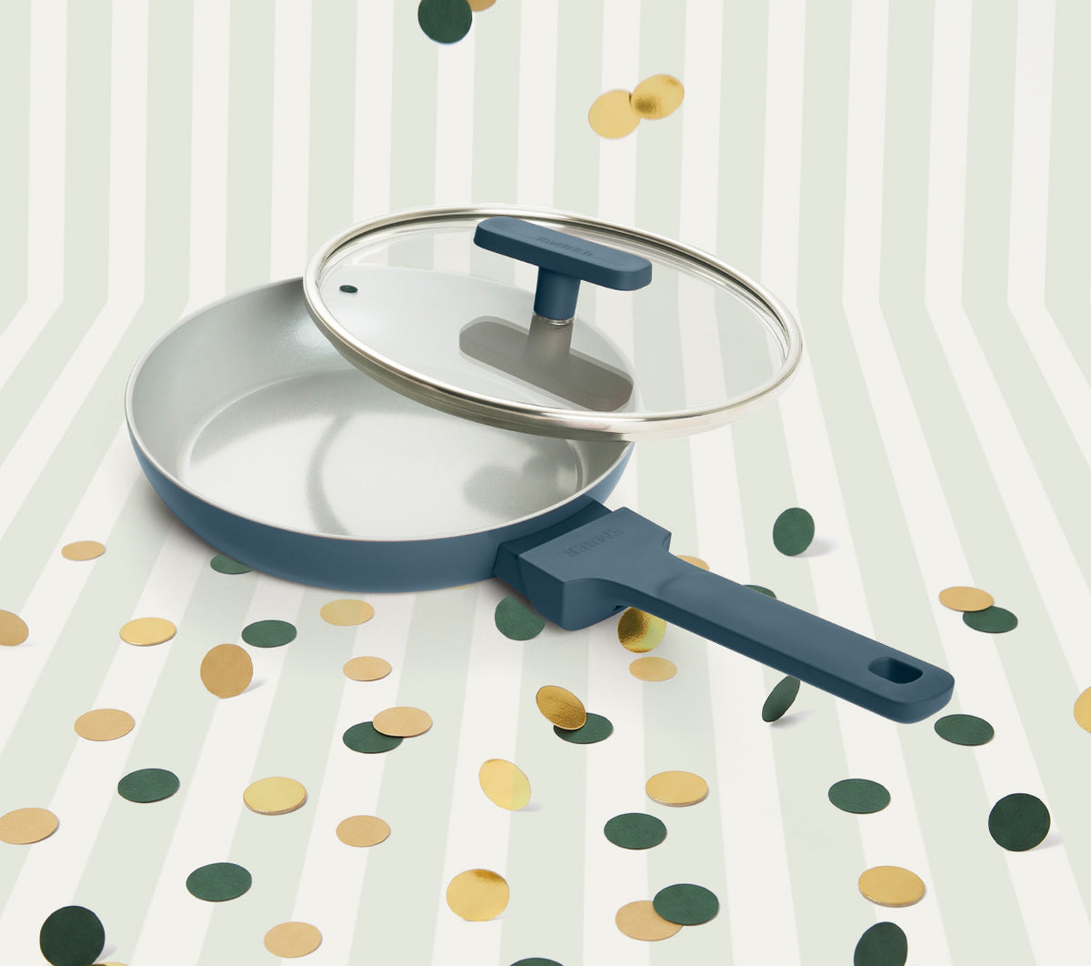 Mini Frypan with Glass Lid 20cm - Nilgiri Blue