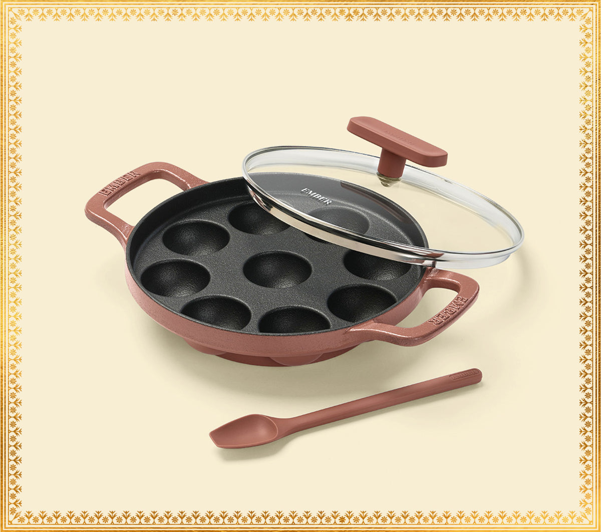 Ember Pre-Seasoned Cast Iron Appe Pan (20 cm) - Jaipur Terracotta