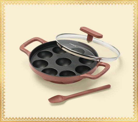 Ember Pre-Seasoned Cast Iron Appe Pan (20 cm) - Jaipur Terracotta