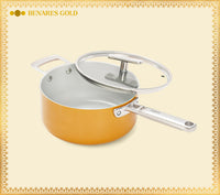 Saucepan with glass lid 20cm - Benares Gold