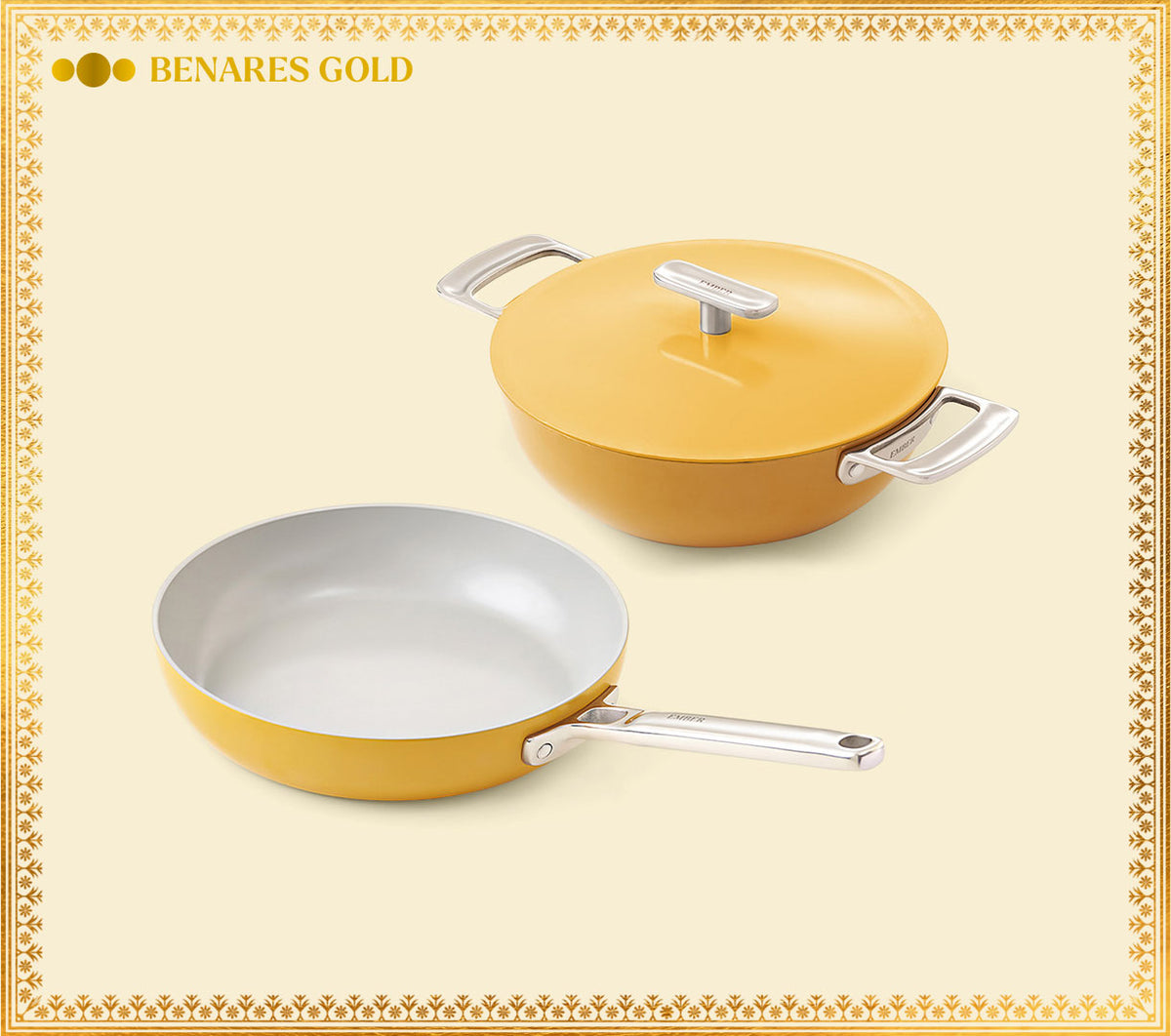 Ember Kadai + Frypan Duo - Benares Gold