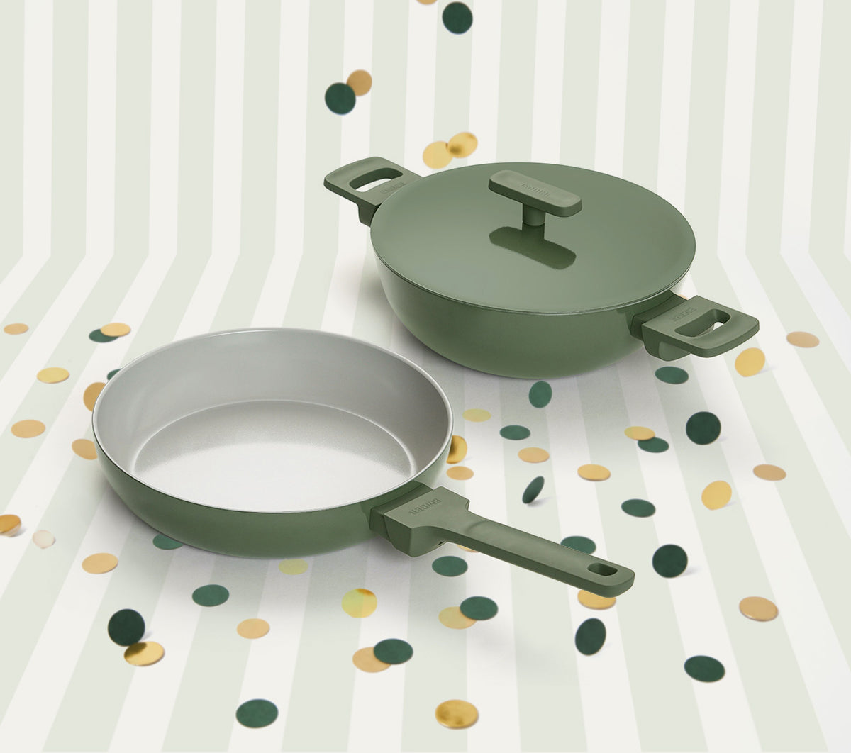 Ember Frypan + Kadai Duo - Coorg Green