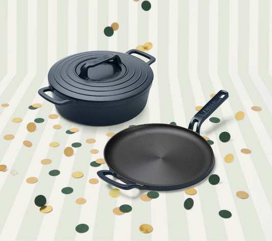 Pre-seasoned Cast Iron Duo - Nilgiri Blue