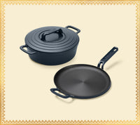 Pre-seasoned Cast Iron Duo - Nilgiri Blue