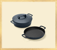 Pre-seasoned Cast Iron Duo - Nilgiri Blue