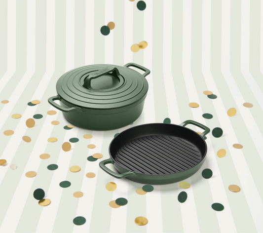 Pre-seasoned Cast Iron Duo - Coorg Green