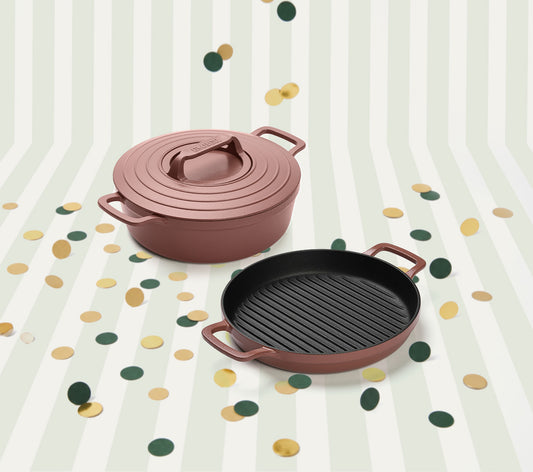 Pre-seasoned Cast Iron Duo - Jaipur Terracotta