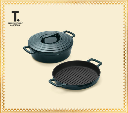 TitaniumClad™ Cast Iron Duo - Teal