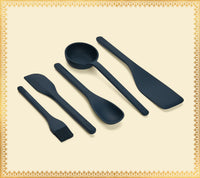 Set of 5 (Ladle, Brush, Flip, Stir, Scrape) - Nilgiri Blue