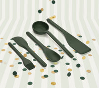 Set of 5 (Ladle, Brush, Flip, Stir, Scrape) - Coorg Green