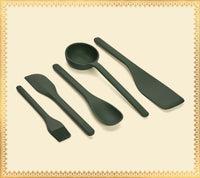 Set of 5 (Ladle, Brush, Flip, Stir, Scrape) - Coorg Green