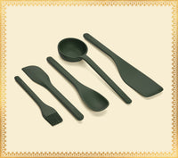 Set of 5 (Ladle, Brush, Flip, Stir, Scrape) - Coorg Green