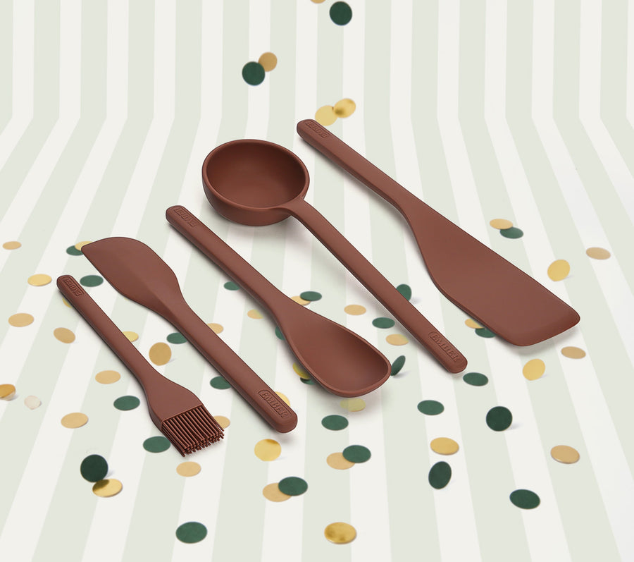 Set of 5 (Ladle, Brush, Flip, Stir, Scrape) - Jaipur Terracotta