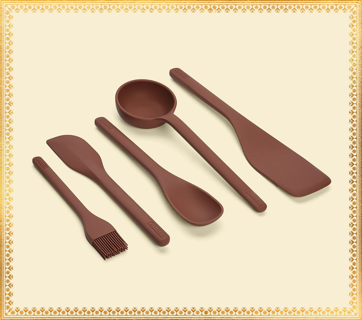 Set of 5 (Ladle, Brush, Flip, Stir, Scrape) - Jaipur Terracotta