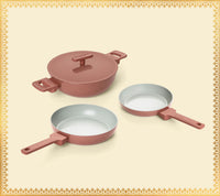 Set of 3 - Frypan + Mini Frypan + Kadai - Terracotta - Jaipur Terracota
