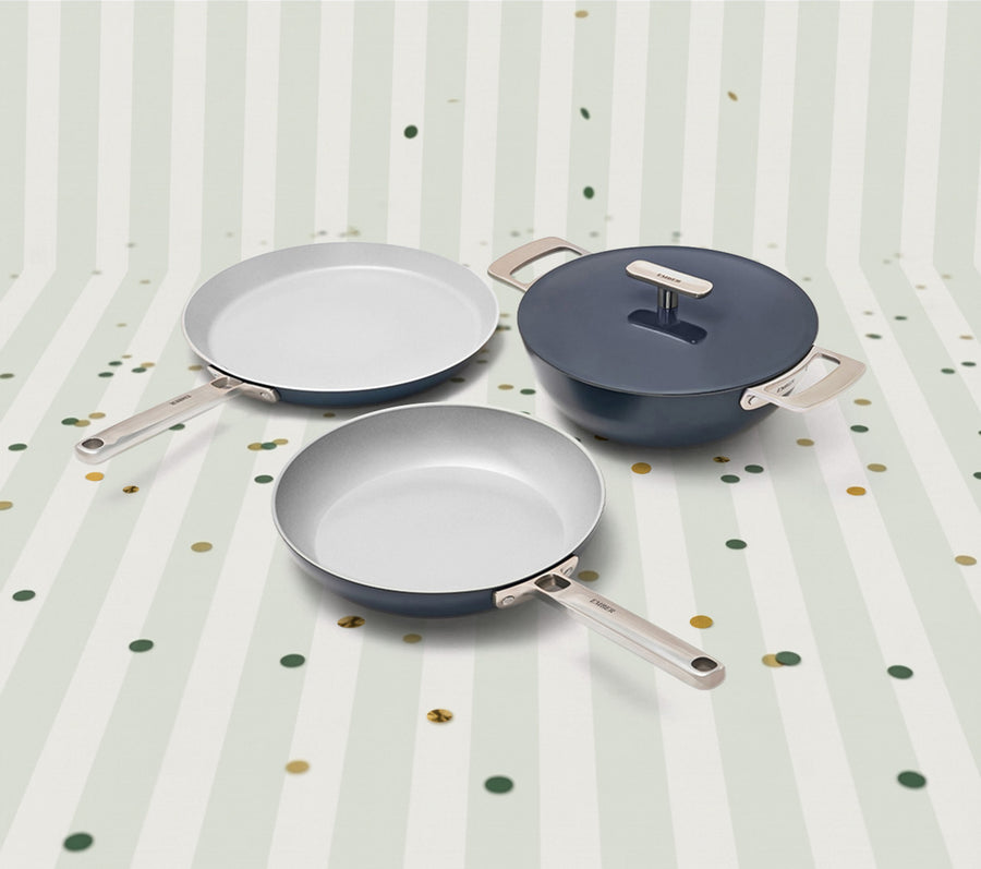 Everyday Cookware Trio (with storage) - Nilgiri Blue