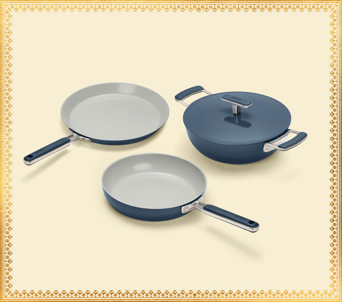Everyday Cookware Trio (with storage) - Nilgiri Blue