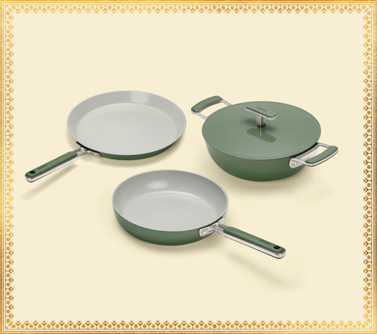 Everyday Cookware Trio (with storage) - Coorg Green