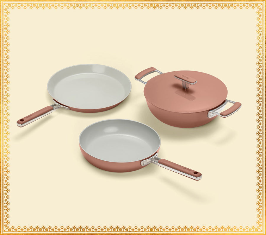 Everyday Cookware Trio (with storage) - Jaipur Terracotta