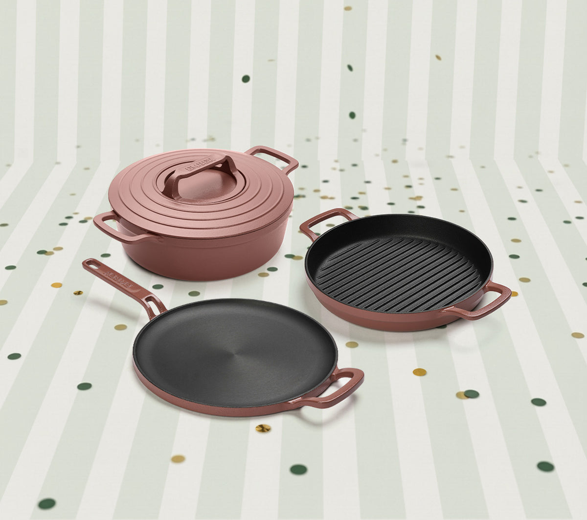 Pre-Seasoned Cast Iron Trio - Jaipur Terracotta