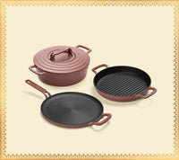 Pre-Seasoned Cast Iron Trio - Jaipur Terracotta