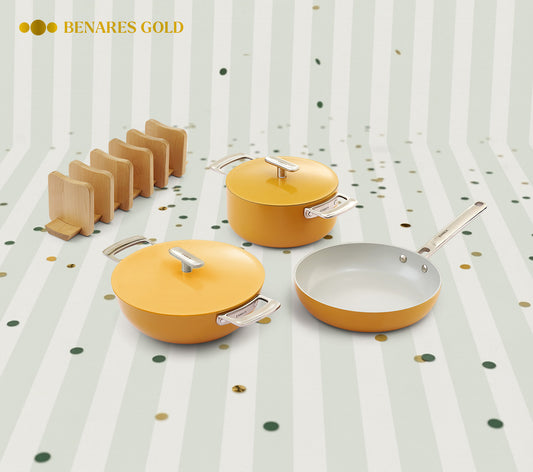 Ember Cookware Trio with Storage -  Benares Gold