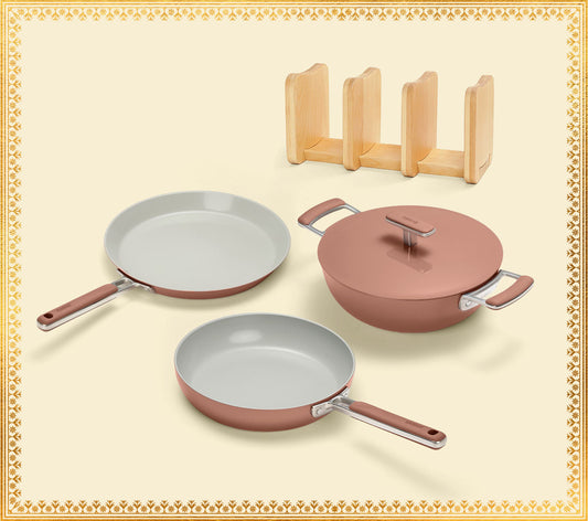 Everyday Cookware Trio (with storage) - Jaipur Terracotta