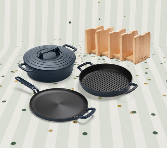 Cast Iron Trio with Storage - Nilgiri Blue