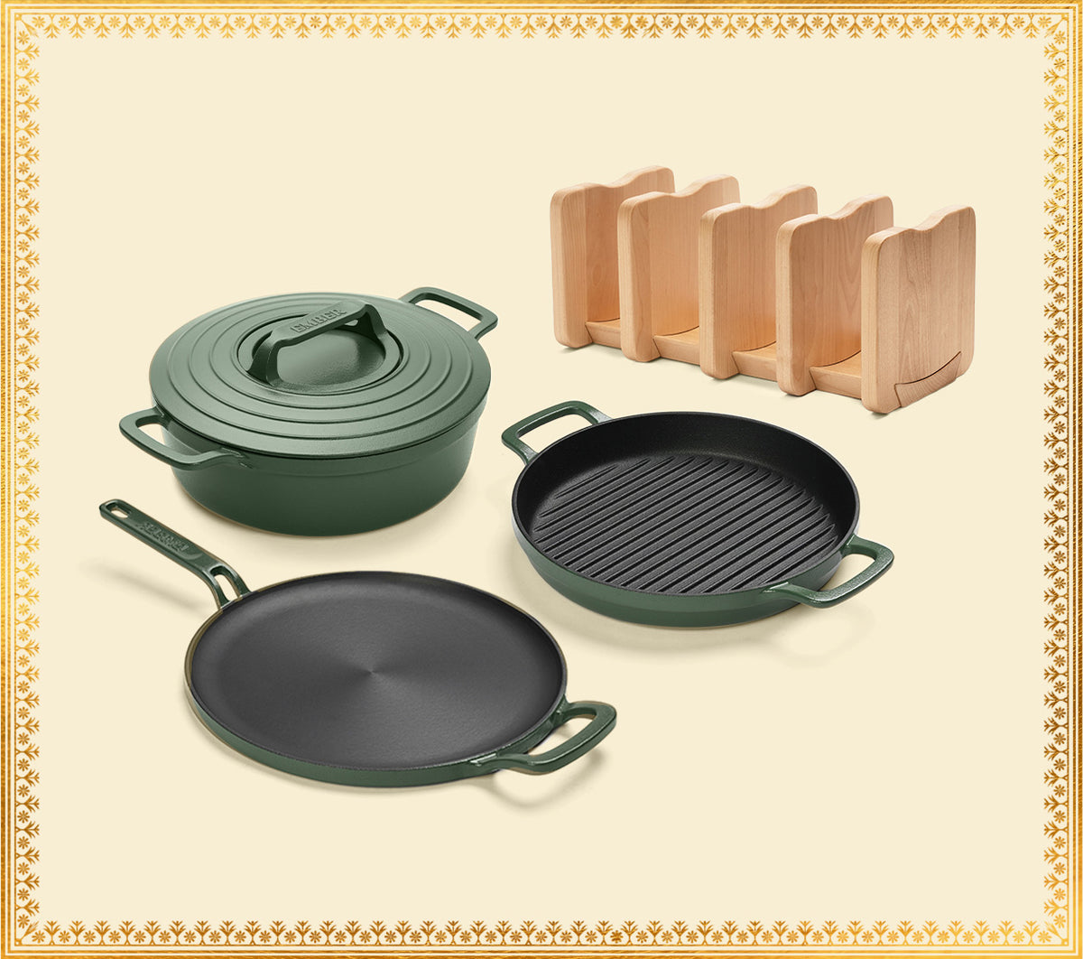 Cast Iron Trio with Storage - Coorg Green