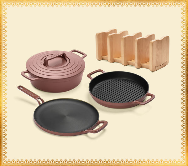 Cast Iron Trio with Storage - Jaipur Terracotta