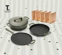 Ember Set of 4  - Ti-Enamel Tawa + Ti-Enamel Dutch Oven + Ti-Enamel Grill Pan + Storage