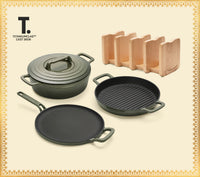 Ember Set of 4  - Ti-Enamel Tawa + Ti-Enamel Dutch Oven + Ti-Enamel Grill Pan + Storage