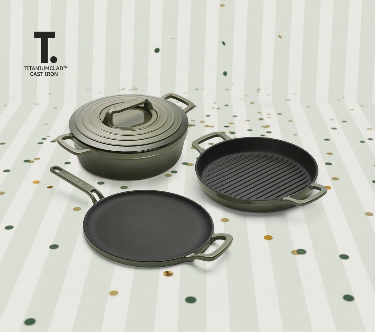 TitaniumClad™ Cast Iron Trio - Sage