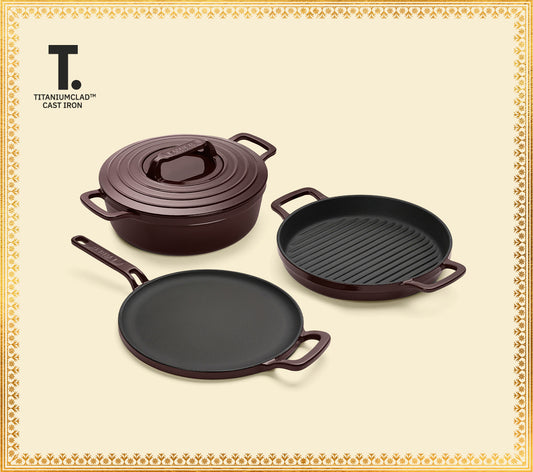 TitaniumClad™ Cast Iron Trio - Wine