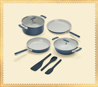 Complete Cookware Set (4-Piece) with glass lid - Nilgiri Blue